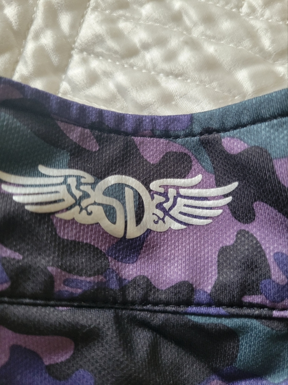 Straight Down Camo Quarter Zip Pullover Athletic Top Purple Green Size L - Picture 8 of 8